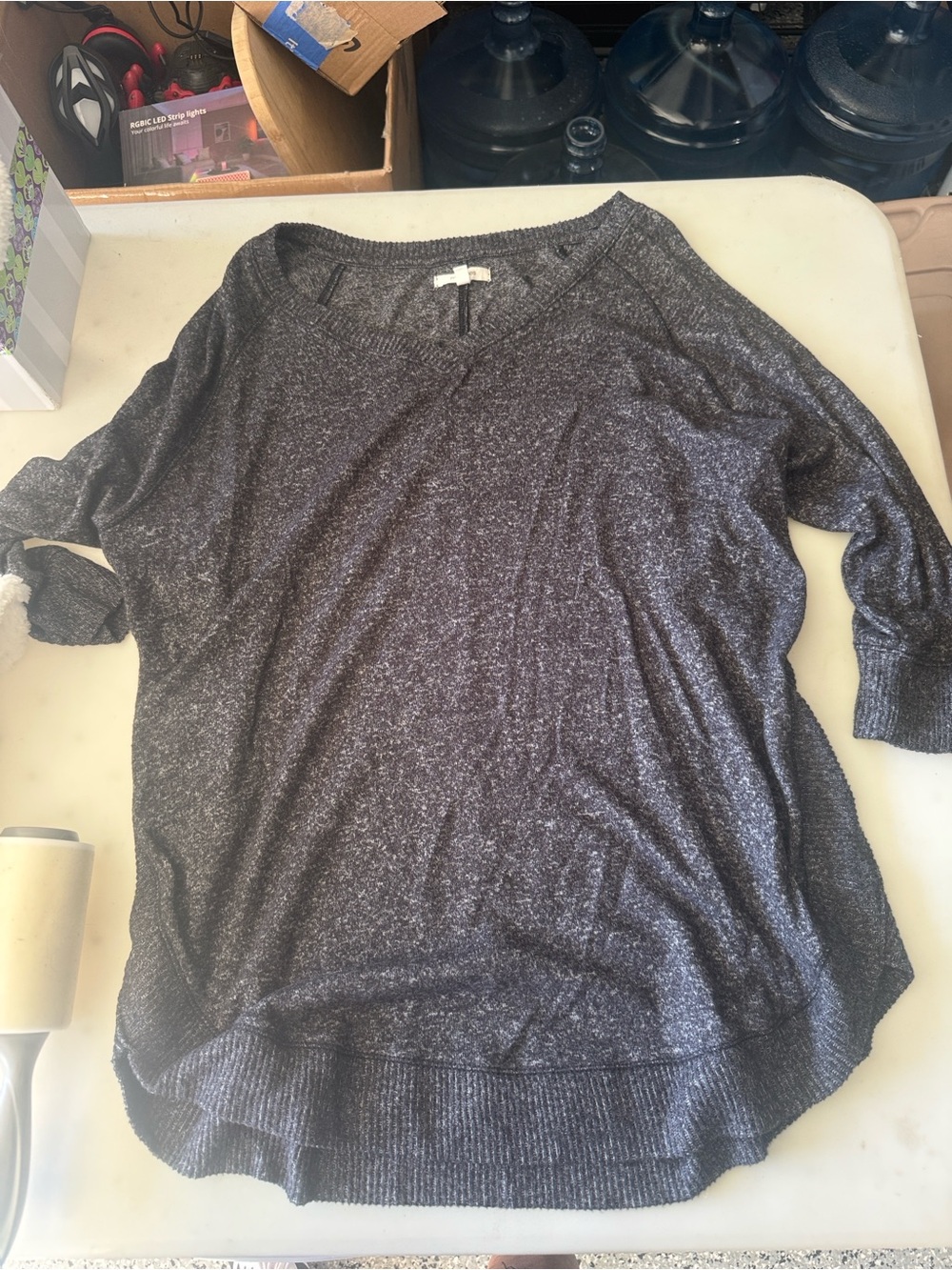 Cozy Women's Charcoal Gray Knit Top